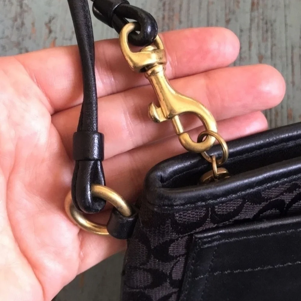 Coach | 1941 Leather Trim Canvas Wristlet | Color: Black | Vintage